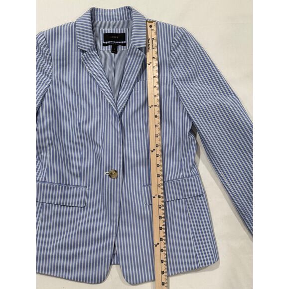 J Crew Women's Regent Blazer Blue and White Stripe Size 6 (092) - Picture 9 of 12